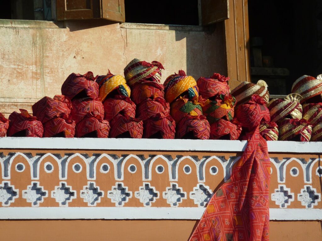 Turban for sale in Jaipur Bazaar.