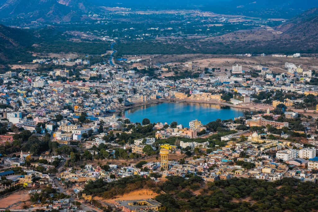 Best Things to do in Pushkar In 2 days -View of Pushkar lake from Savitri Temple.