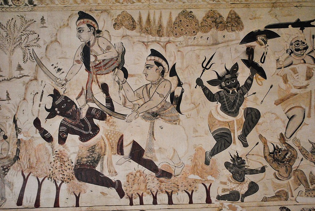 Carwing on wall inside laxmi Narayan Temple.