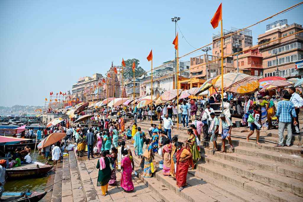 Dashashwmedh ghat with the crowd of the people.